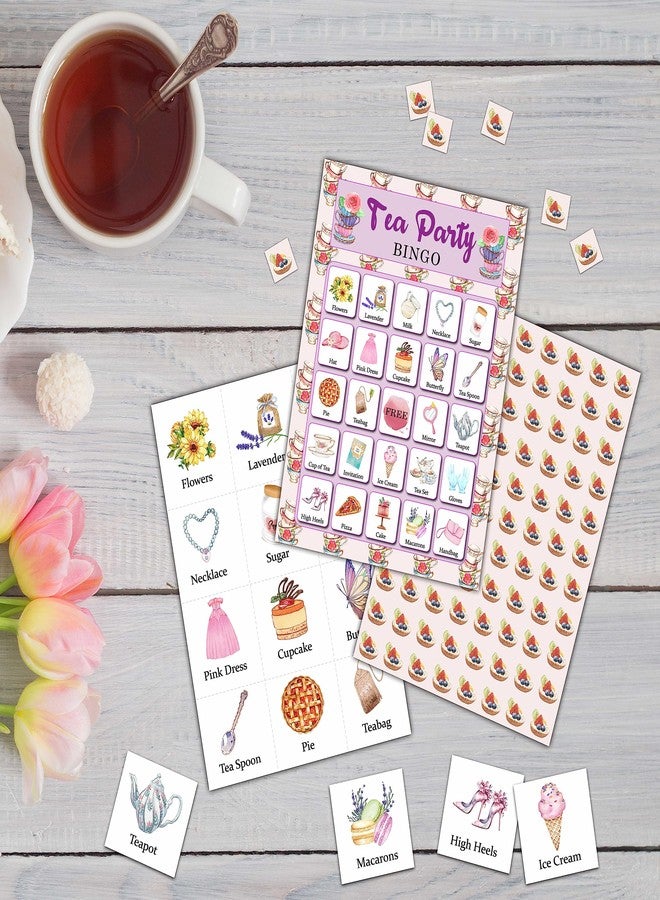 KFNER Garden Tea Party Bingo Game Card - 24 Players Bingo Games Set Indoor Outdoor Activities - Bridal Shower, Birthday, Tea Party Favors Supplies -A04 - Image 3
